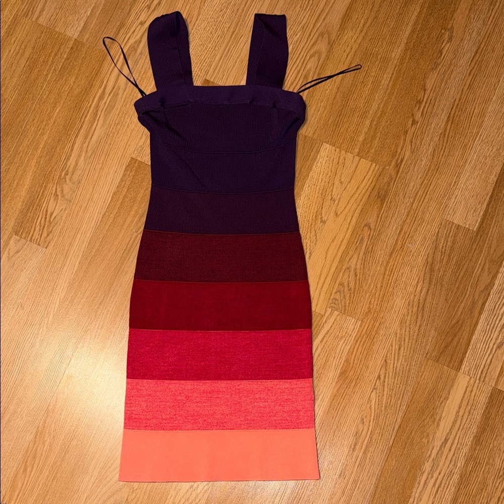 Express Purple and Red Gradient Mini Dress